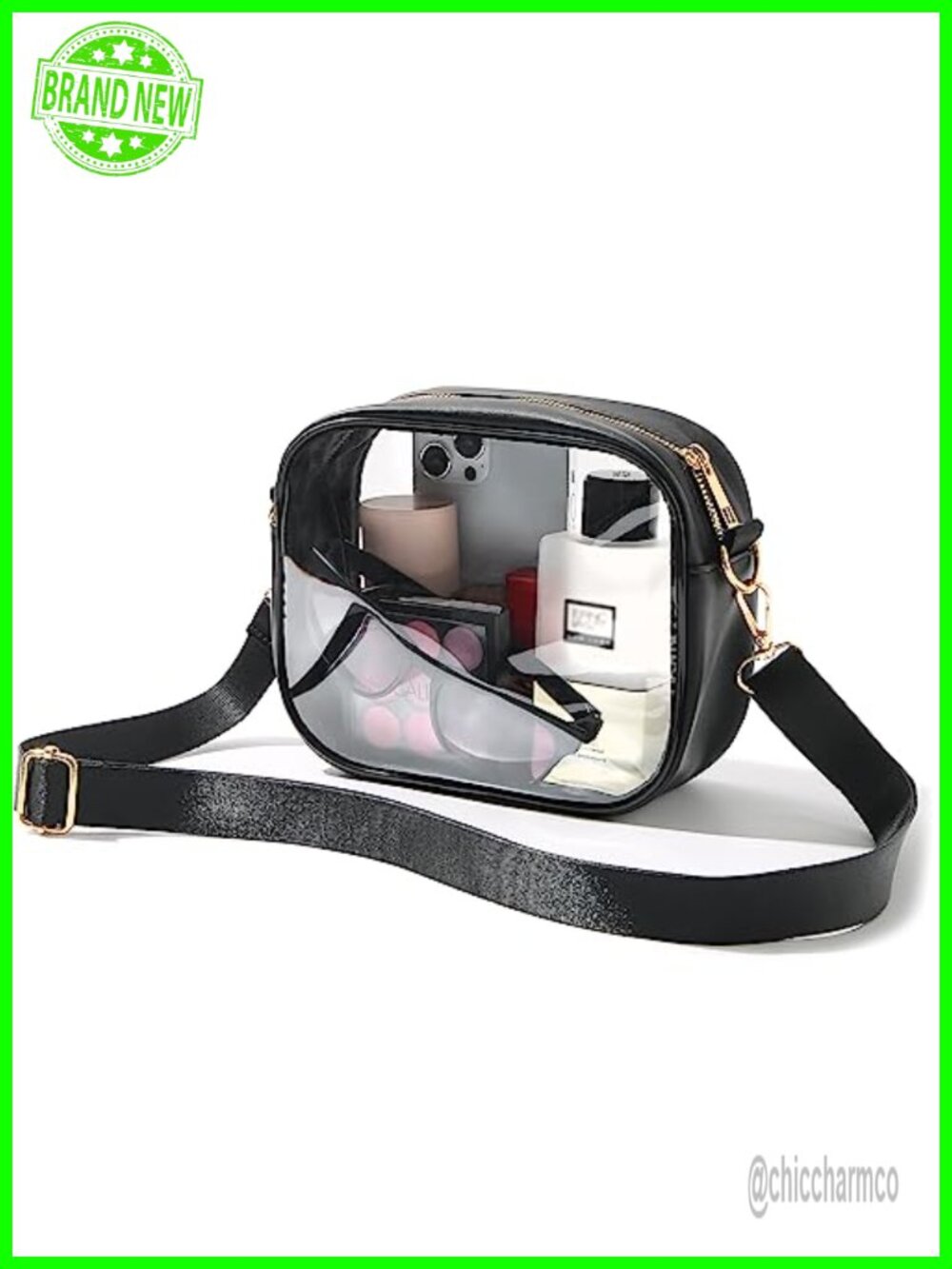 Clear Crossbody Bag Stadium Approved PVC Adjustable Strap Unisex